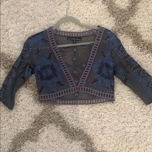 For love and lemons cobalt and navy crop top